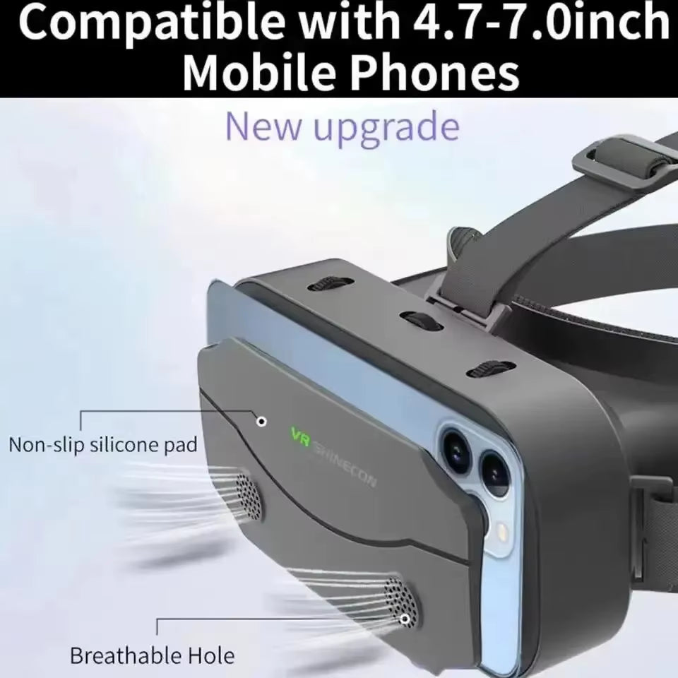 VR Glasses 3D Virtual Reality Headset Devices Helmet Lenses Goggles Smart for Smartphones Phone Cell Mobile Game Viar Viewer Set